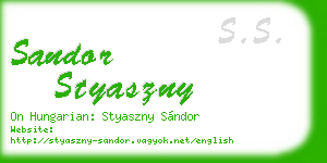 sandor styaszny business card